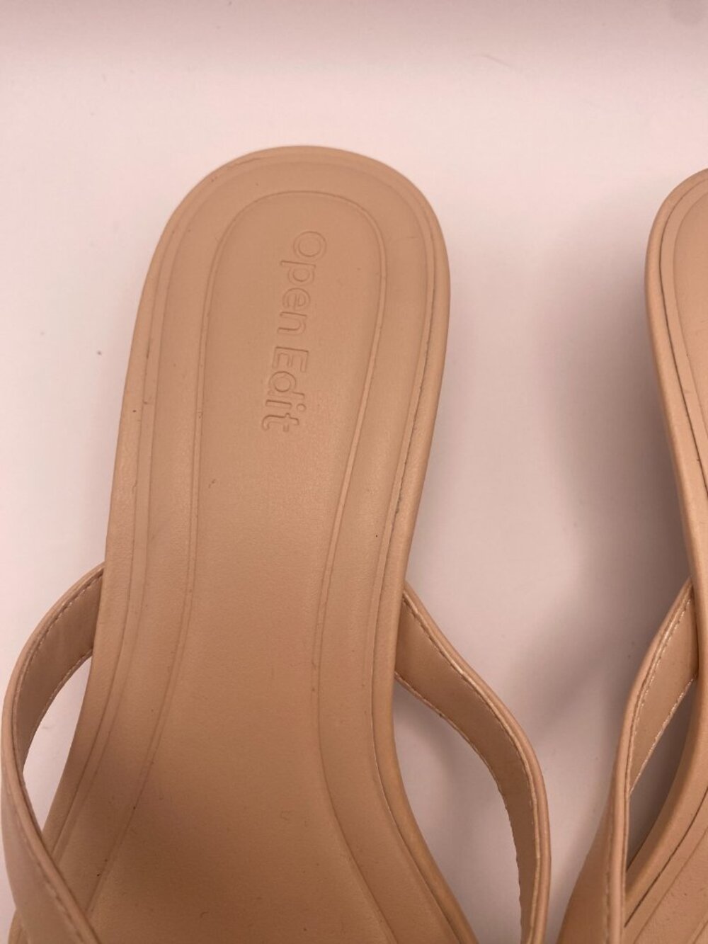 OPEN EDIT Womens Tori Kitten Heel Sandal In Tan Cream Sz 7.5 - Picture 3 of 9